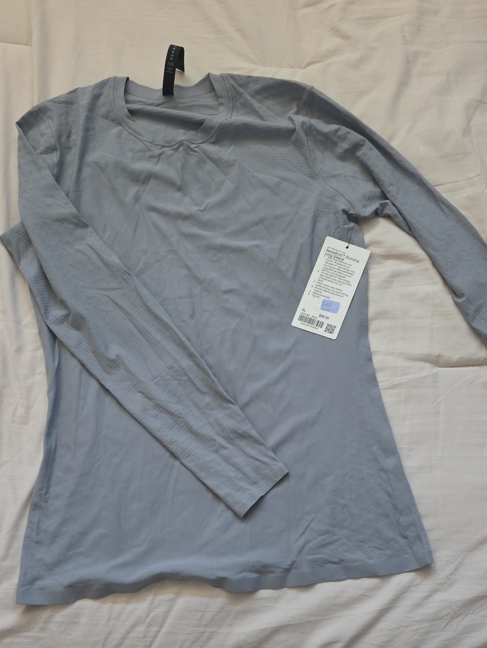 lululemon athletica Light Gray Long Sleeve Running Top